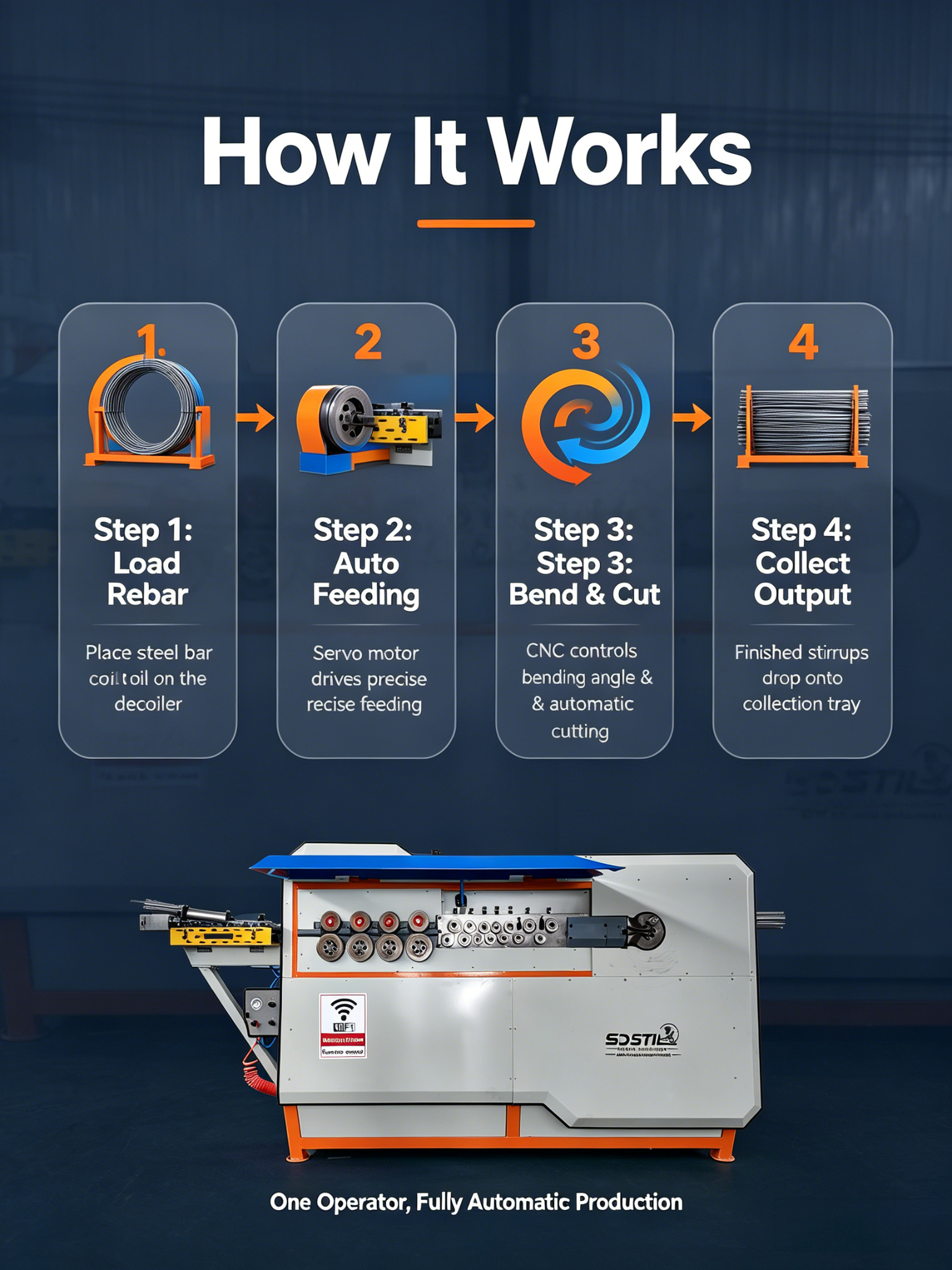 HH6-18S high precision rebar bending machine