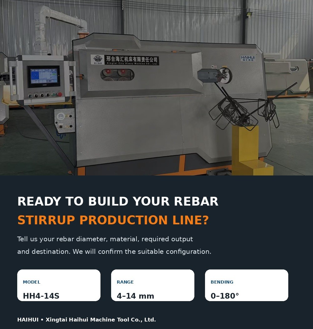 HH4-14S CNC Rebar Stirrup Bending Machine | Haihui Machinery